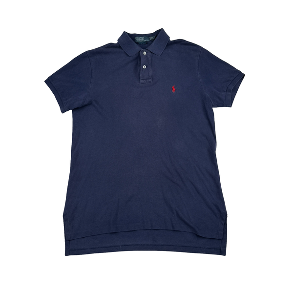 Ralph Lauren Navy Light Cotton Polo Shirt - Medium
