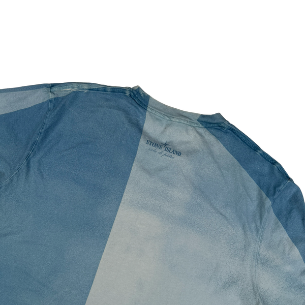 Stone Island Blue Two Tone Isola Di Pielia T Shirt - Large