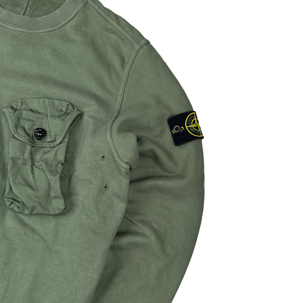 Stone Island 2021 Green Chest Pocket Jumper - Medium