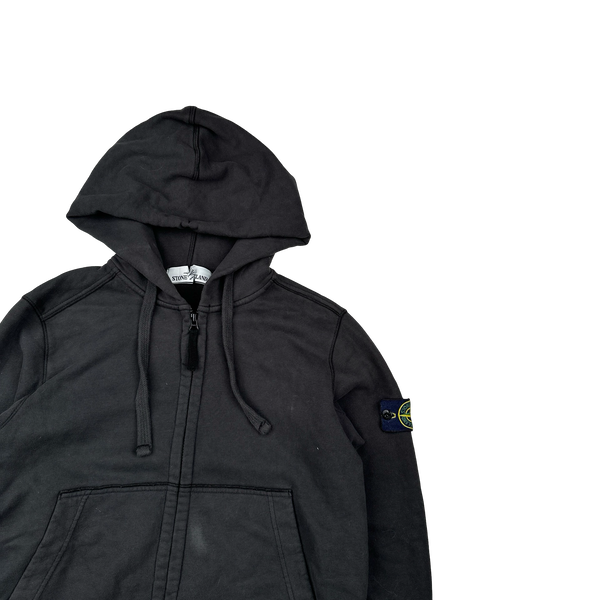 Stone Island 2018 Dark Grey Zipped Cotton Hoodie - Small