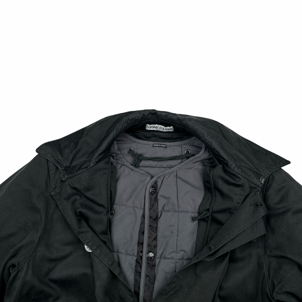 Stone Island Vintage Black Raso Gommato Dutch Rope Jacket - Medium