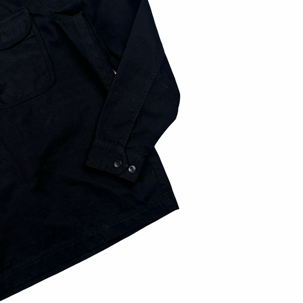 Ma Strum Black Quarter Zip Pullover Smock Overshirt - Small