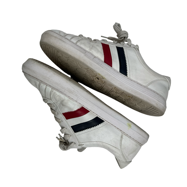 Moncler Striped Leather Low Top Sneaker Trainers - UK 9