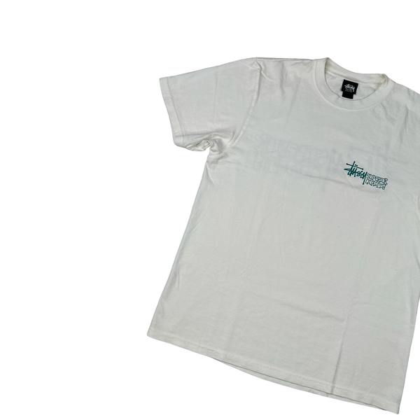 Stussy White Cotton Graphic T Shirt - Medium