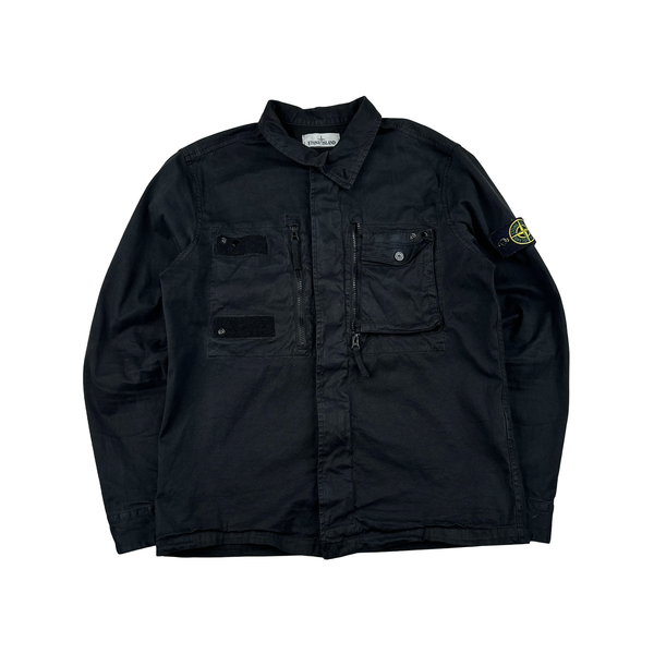 Stone Island 2015 Black Thick Cotton Multi Pocket Jacket - Large