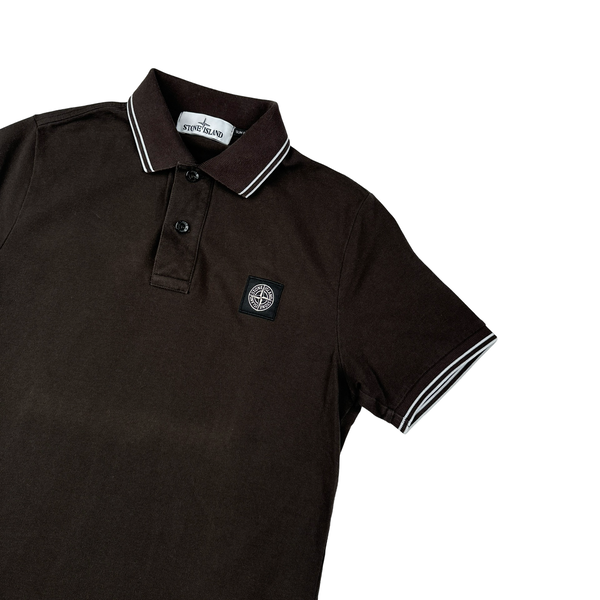 Stone Island Brown Short Sleeve Polo Shirt - Small