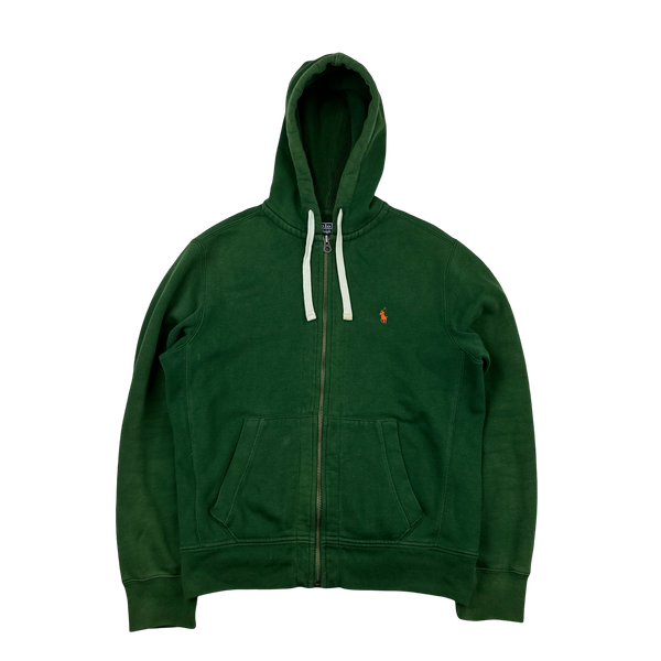 Ralph Lauren Green Thick Cotton Zipped Hoodie - Medium