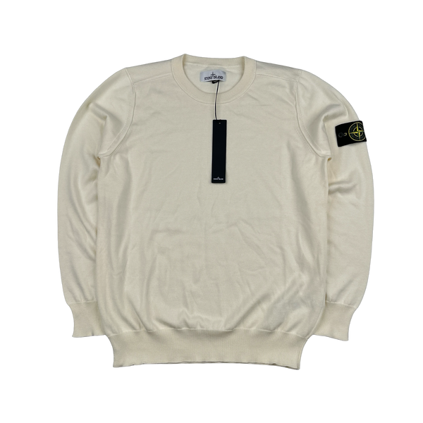 Stone Island 2022 Cream Soft Knit Jumper - Large