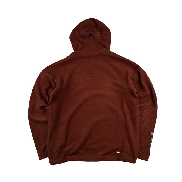 ACG Nike Full Face Hood Pullover Burgundy Fleece Jumper - Medium