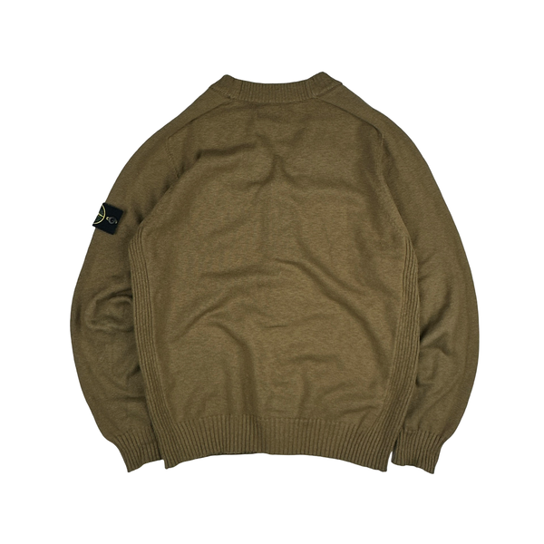 Stone Island 2023 Khaki Cotton Buttoned Cardigan Jumper - Large