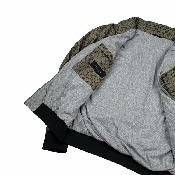 Gucci Monogram Zipped Silk Jersey Lined Jacket - XXL