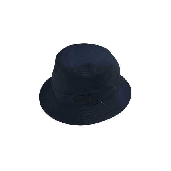 Stone Island Navy Spellout Soft Shell Bucket Hat