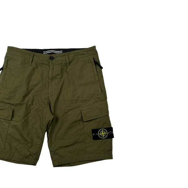 Stone Island 2021 Khaki Cotton Shorts - 32"