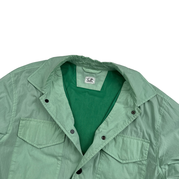 CP Company 50 Fili Mint Green Double Chest Pocket Overshirt Jacket - Large