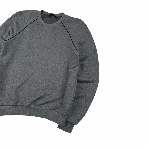 Prada Grey Cotton Crewneck Jumper - Small