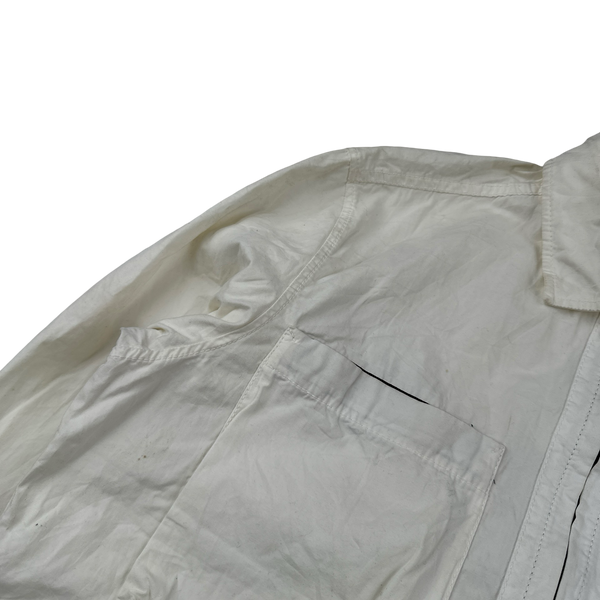 Stone Island 2018 White Cotton Zipped Overshirt - Large