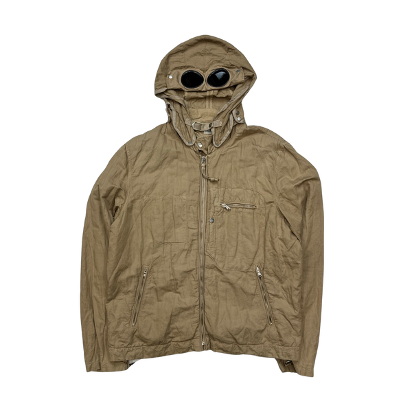 CP Company Vintage 2006 Khaki Cotton Lino Flax Metal Blend Jacket