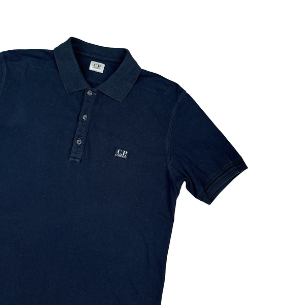 CP Company Navy Cotton Polo Shirt - Large