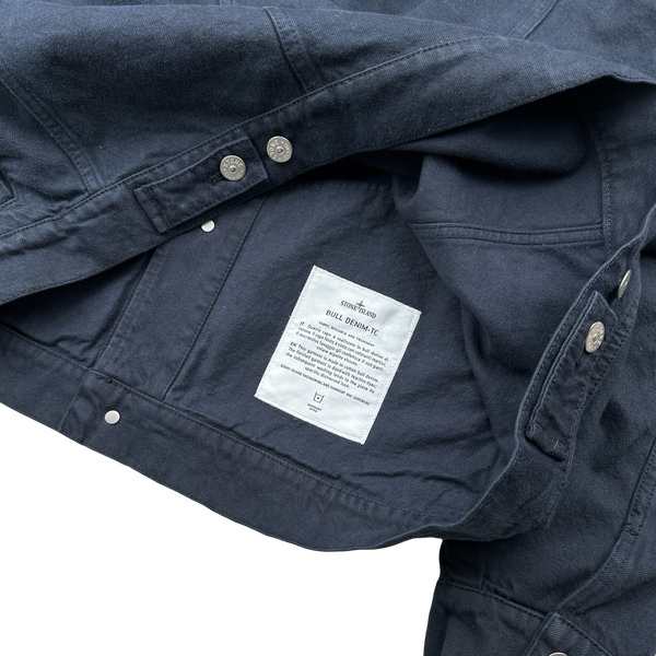 Stone Island x Supreme 2023 Navy Bull Denim TC Jacket - Large