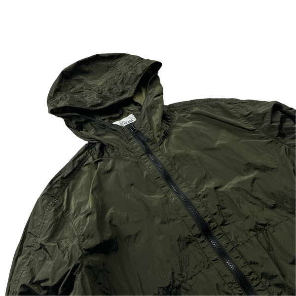 Stone Island 2018 Khaki Nylon Metal Watro Hooded Jacket - Medium