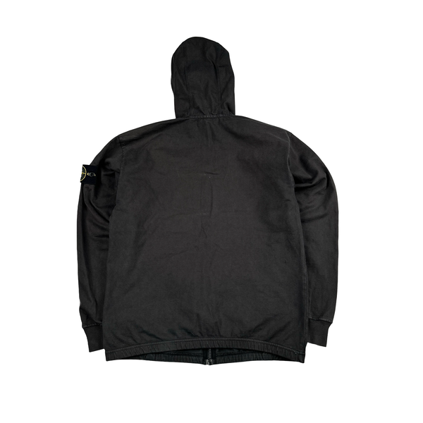 Stone Island 2019 Dark Grey Cotton Zipped Hoodie - Small