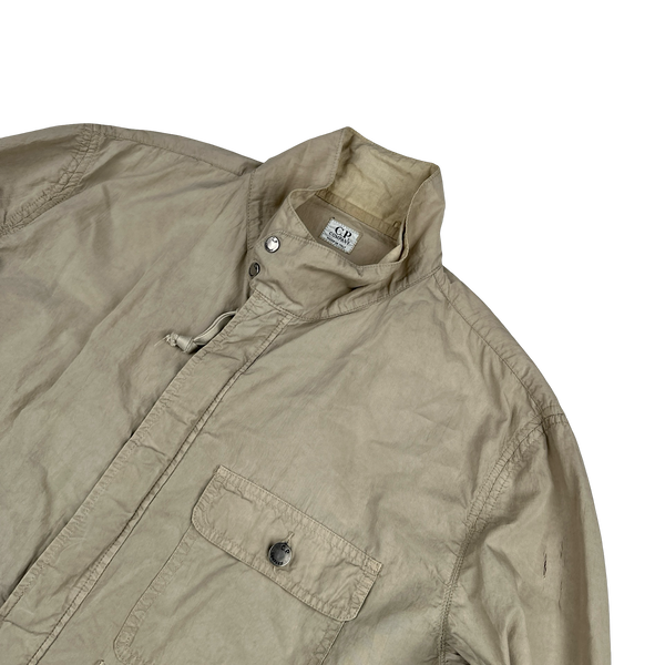 CP Company 2002 Cream Zipped Cotton Overshirt - 3XL