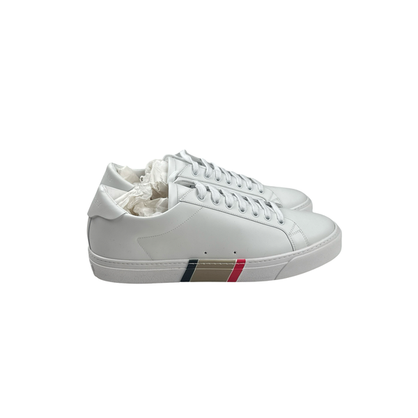Burberry Rangleton Low White Small Stripe Leather Shoes - UK 12