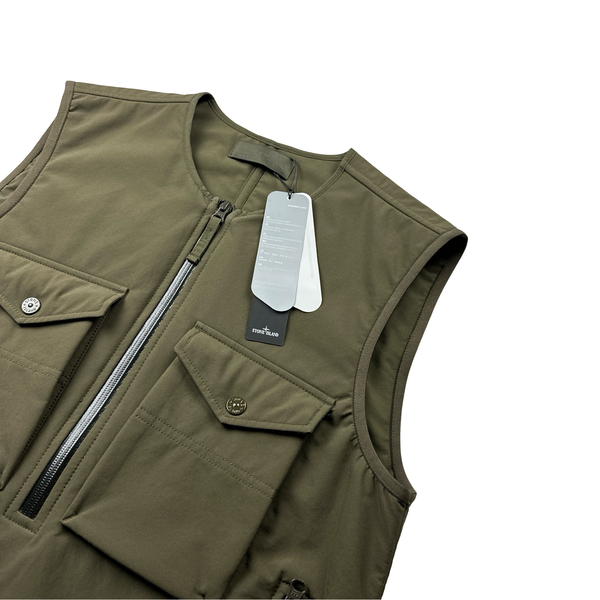 Stone Island Khaki Ghost Stretch 5L Gilet - Small