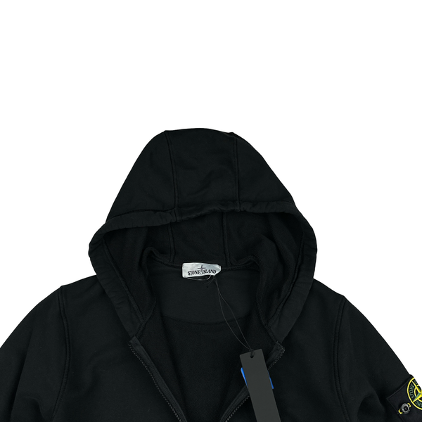 Stone Island Black 2022 Zipped Hoodie - Small