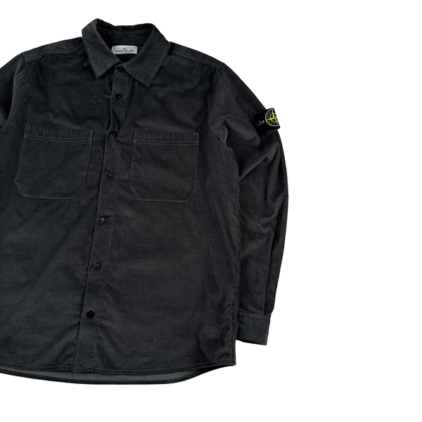 Stone Island 2025 Grey Corduroy Cotton Overshirt - XL