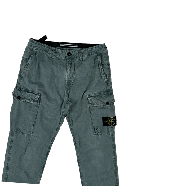Stone Island Sea Green Slim Fit Cargo Trousers - 30"