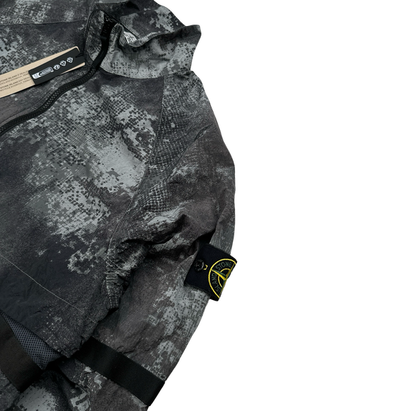 Stone Island 2024 Charcoal Dissolving Grid Camo Windbreaker - Large