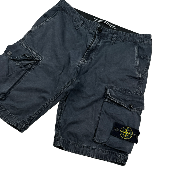 Stone Island 2020 Navy Cotton Cargo Shorts - 32"