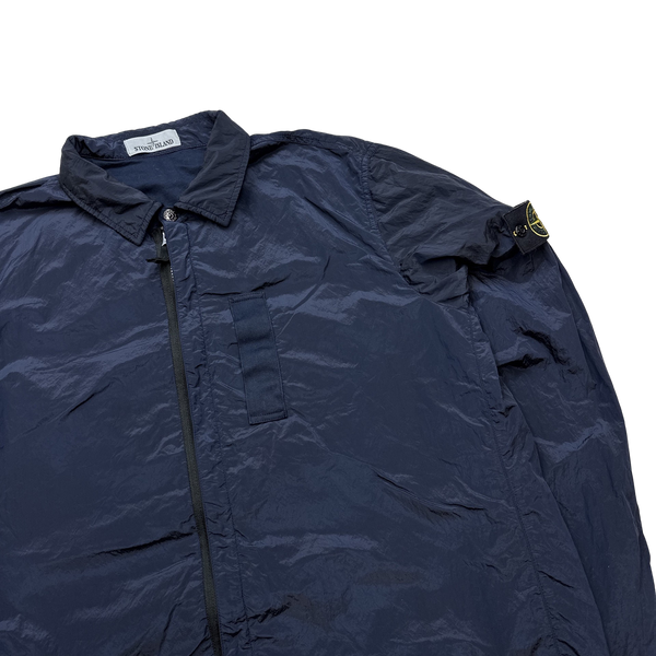 Stone Island 2017 Blue Nylon Metal Shimmer Overshirt - XL