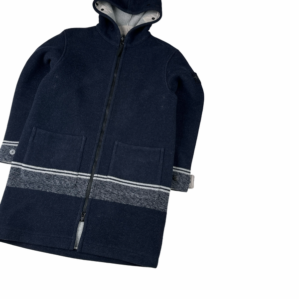 Stone Island 2020 Navy Panno Jaquard Wool Long Jacket - Small