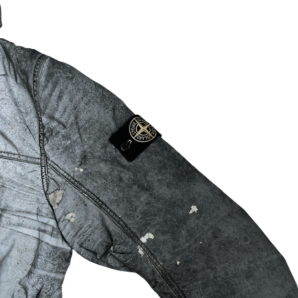 Stone Island Silver Liquid Reflective Fleece Lined Jacket - XL