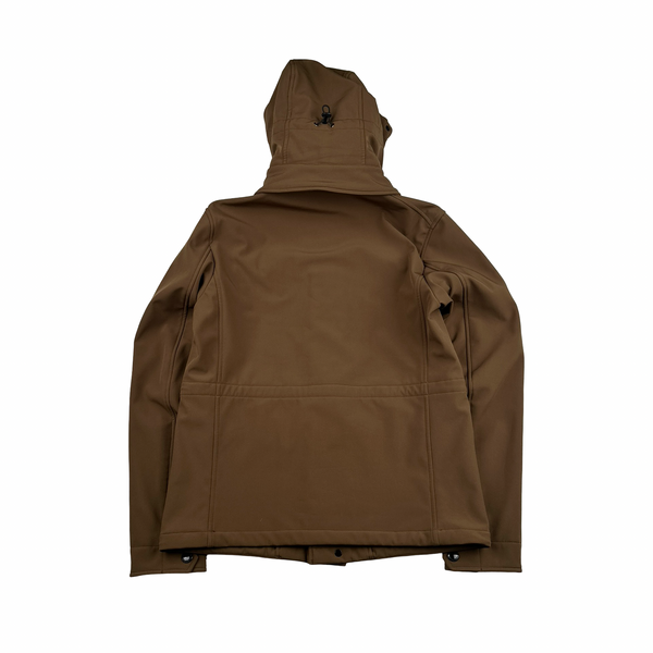 CP Company Brown Goggle Soft Shell Field Jacket - Small
