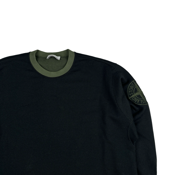 Stone Island 2021 Cotton Double Lined Ribbed Neck Embroidered Compass Jumper - XXL