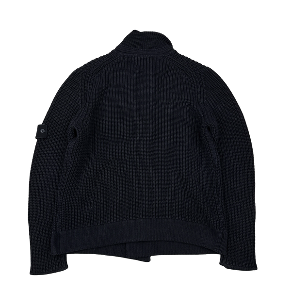 Stone Island 2012 Navy Ghost Piece Double Breasted Cotton Knit Buttoned Cardigan - XXL