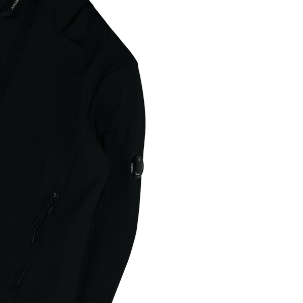 CP Company Fleece Lined Black Soft Shell Zipped Jacket - Large