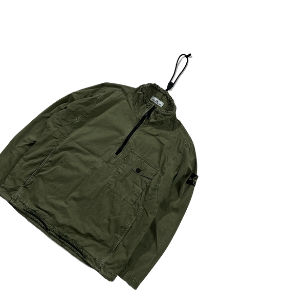 Stone Island 2020 Khaki Green Cotton Smock Pullover - Small