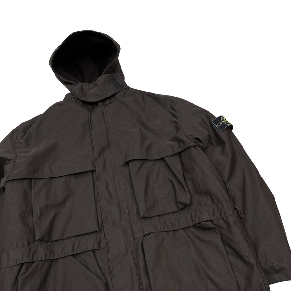 Stone Island Vintage 1999 Brown Dutch Rope Hooded Winter Jacket - Large