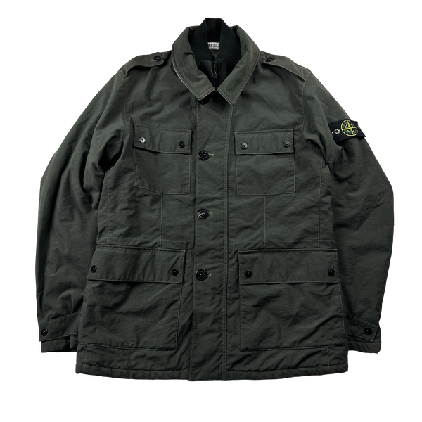 ジャケット・アウター Stone  Reps Nylon Military Jacket Stone Island Green Reps Nylon R Military Jacket - Large