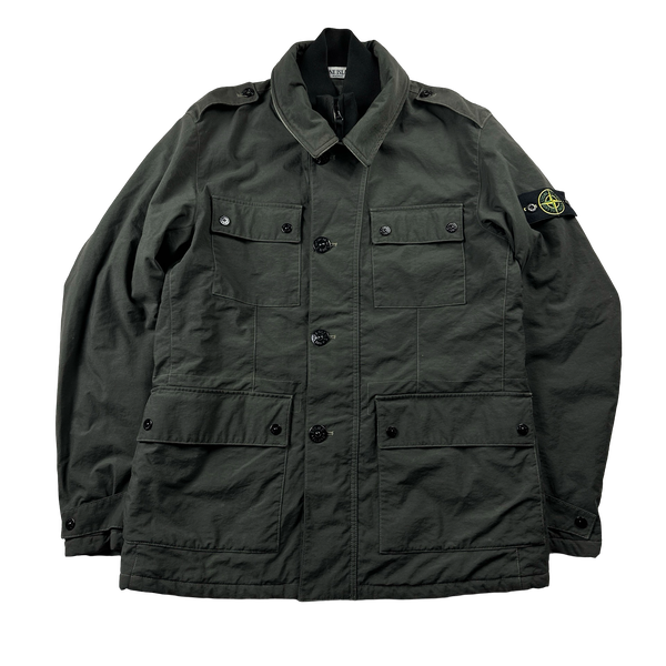 Stone Island Green Reps Nylon R Military Jacket - Large