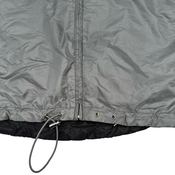 Prada Grey/Black Red Tab Reversible Nylon Windbreaker Hooded Jacket - 3XL