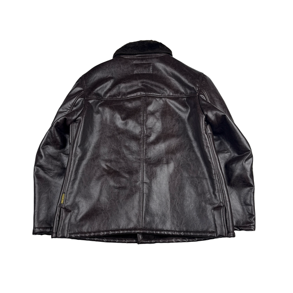 Armani Jeans 2000's Zip Up Faux Leather Lined Jacket - XL