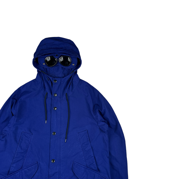 CP Company Blue Micro Kei Long Parka Goggle Jacket - XL