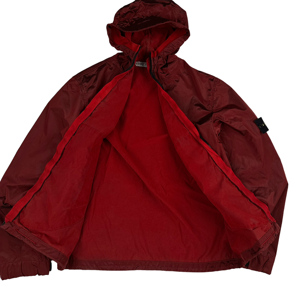 Stone Island 2005 Red Velvet Lined Shimmer Jacket - Medium