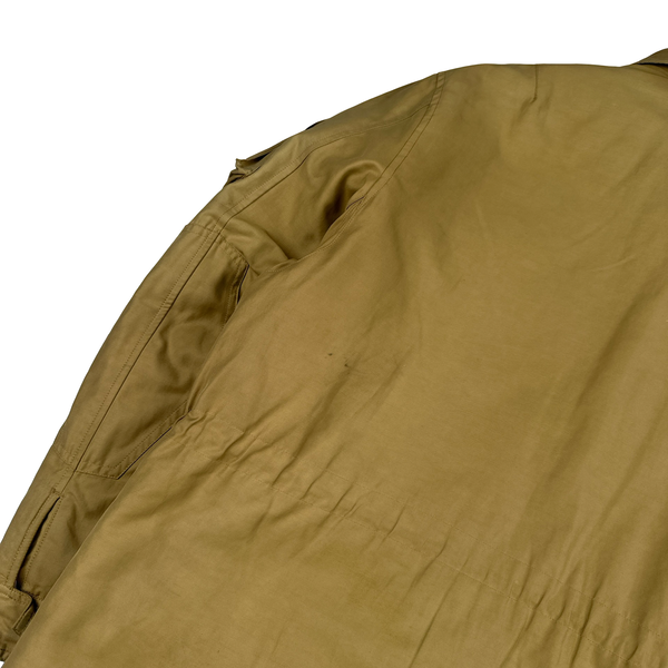Ralph Lauren Beige Quilted Fleece Lining Collard Jacket - XL