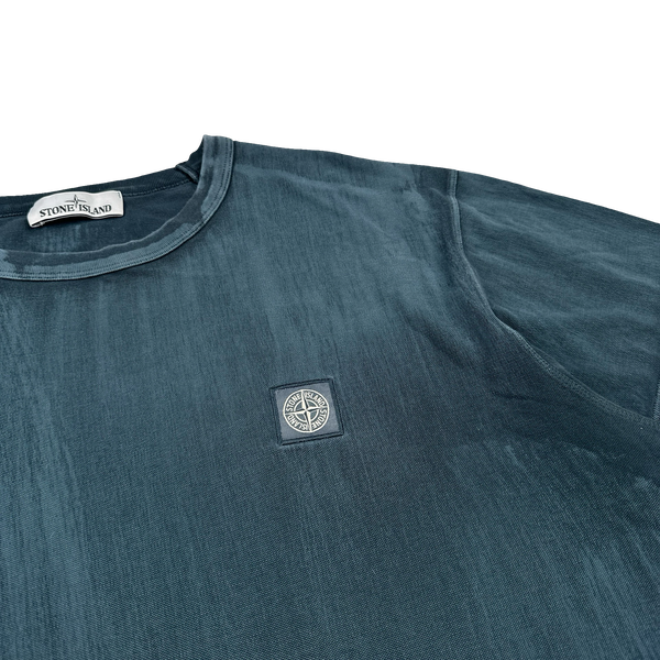 Stone Island Blue Hand Brushed T-Shirt - 3XL